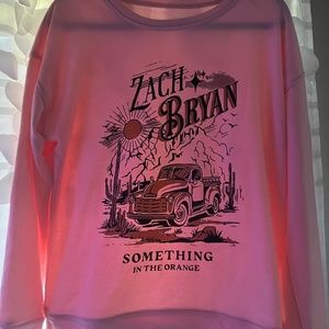 Zach Bryan pink crew neck